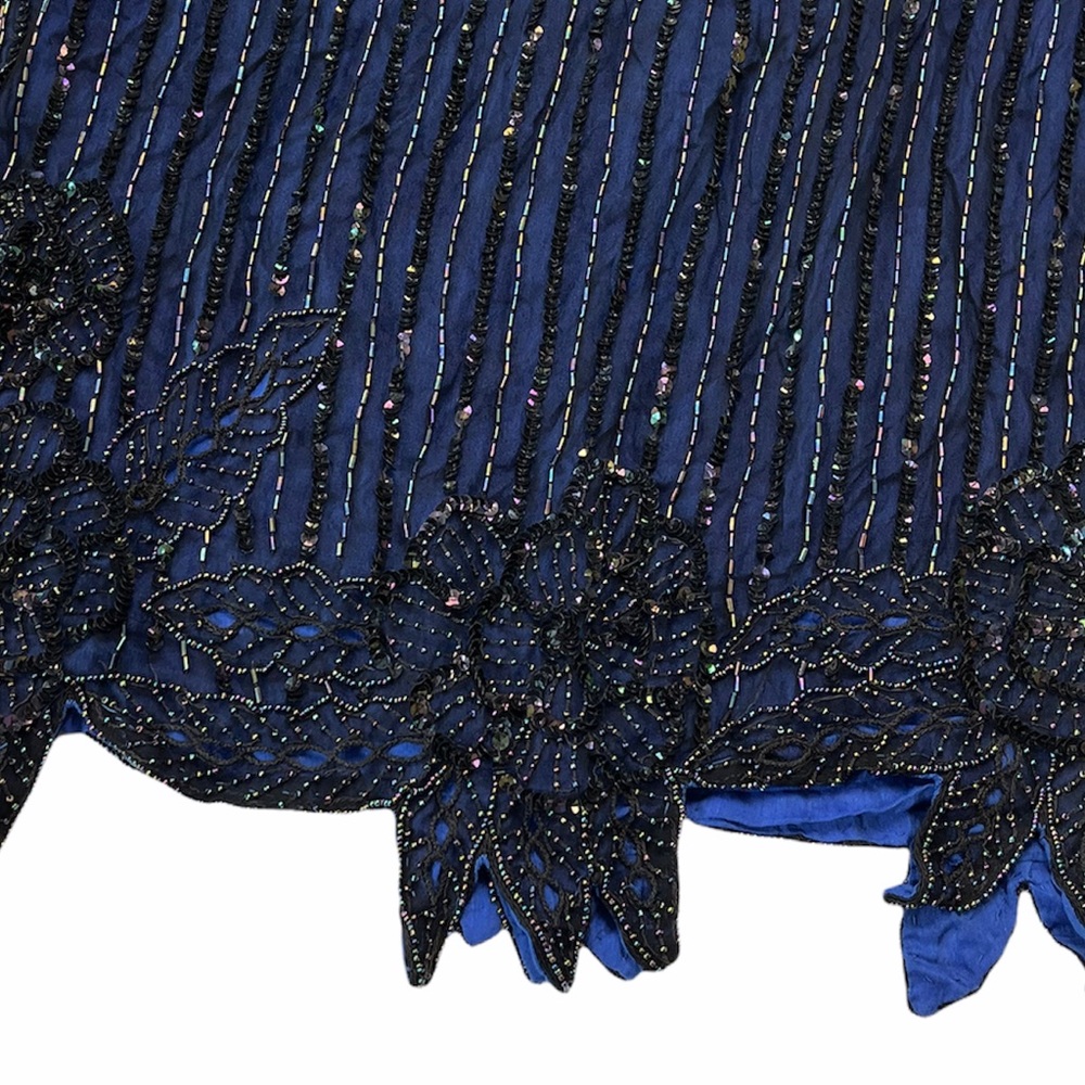 Cache | Blue Fully Beaded Sequin Embellished Top - image 7